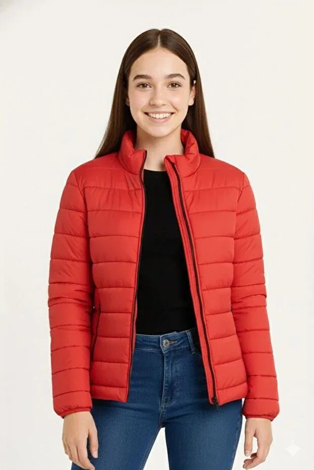 Детское пальто для девочек с принтом Velmorafashion, Red — фото 4