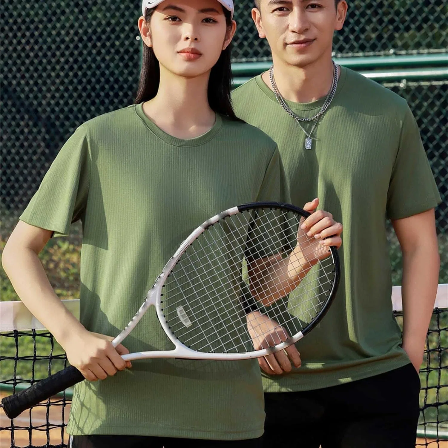 Мужская спортивная футболка с влагоотводящей тканью Athletic T-Shirts, Army Green — фото 2