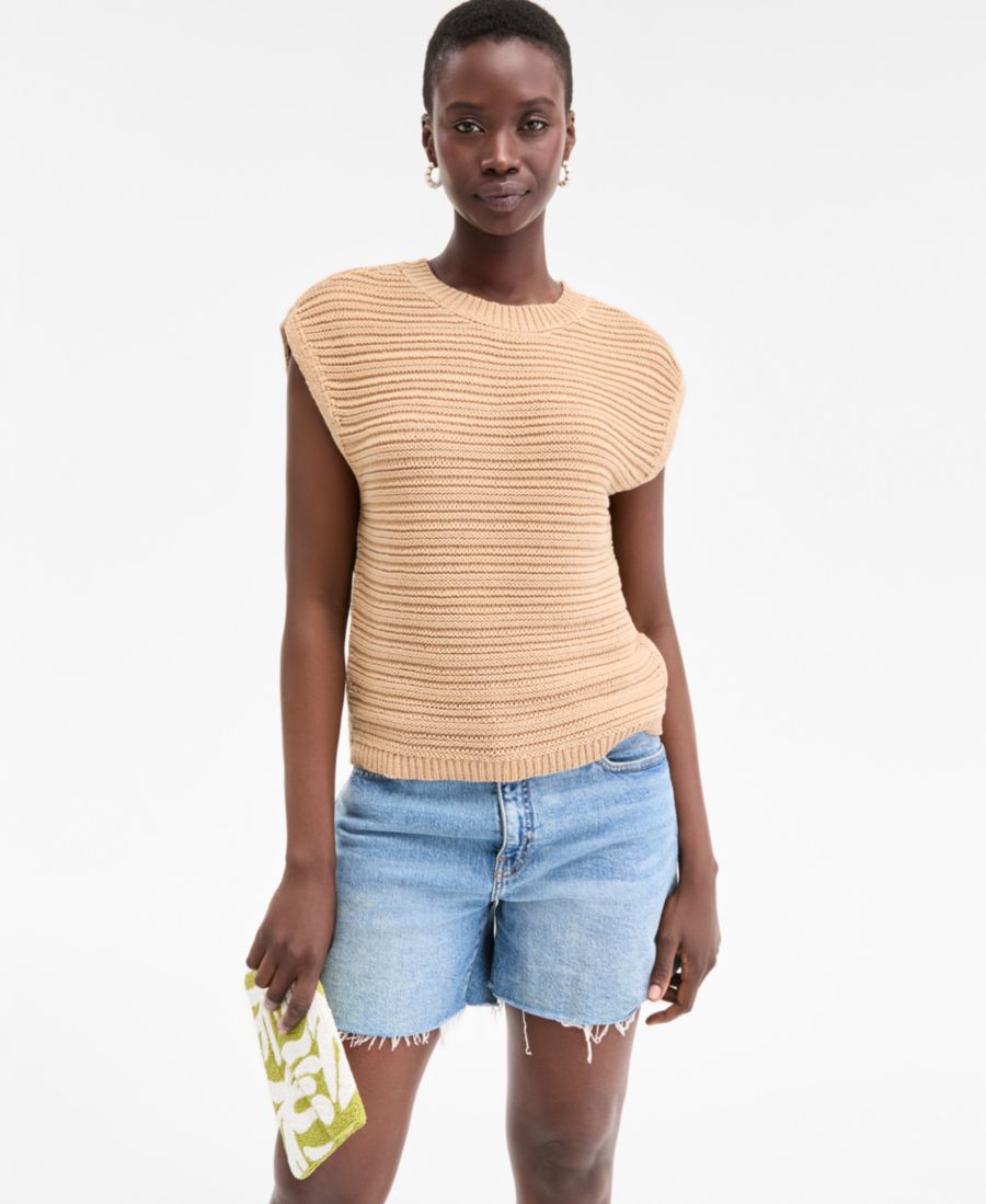 

Женский свитер без рукавов с фактурной строчкой On 34th, Cinnamon Brulee