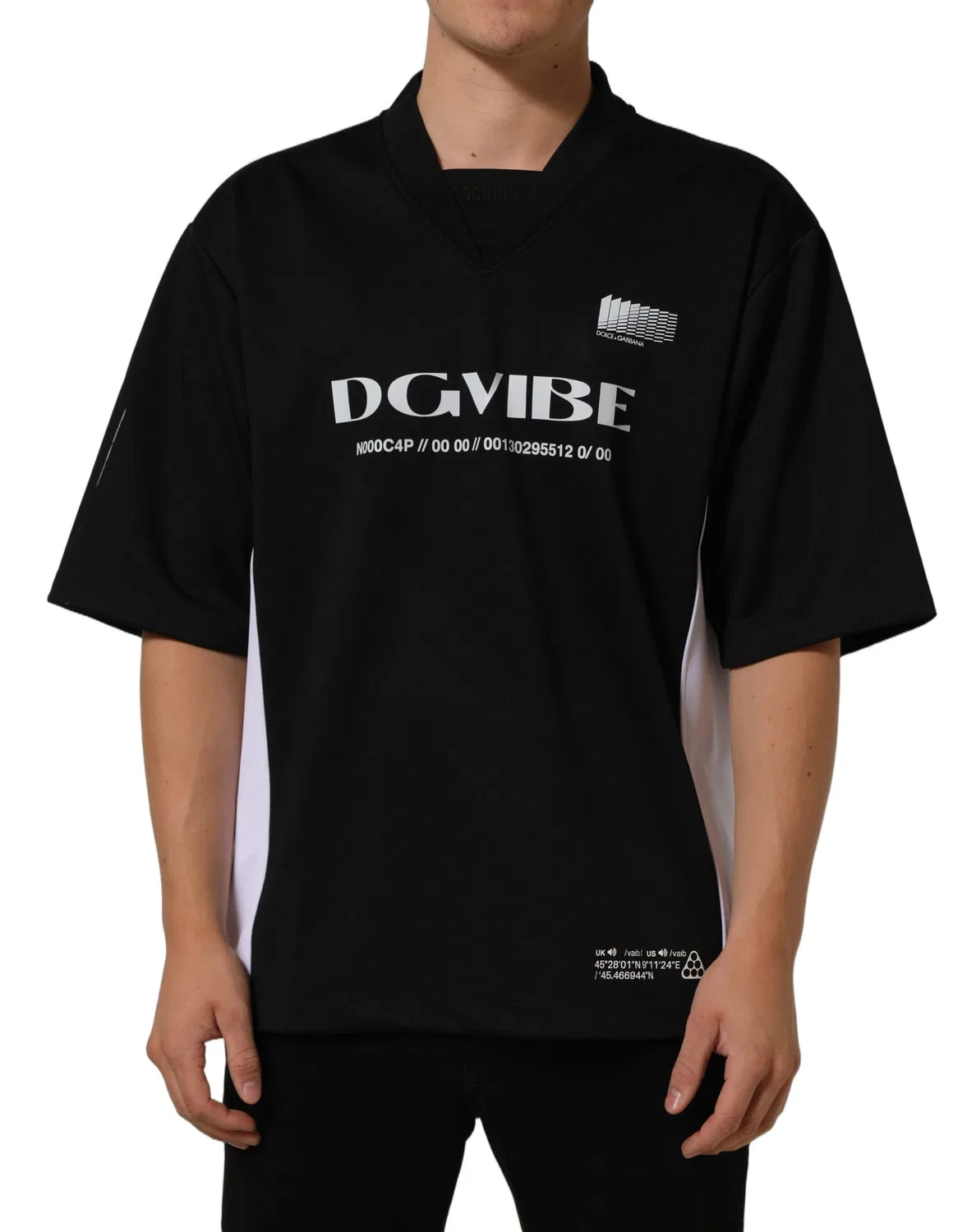 Мужская футболка оверсайз с графической надписью DGVIB3 Dolce & Gabbana, Black — фото 2