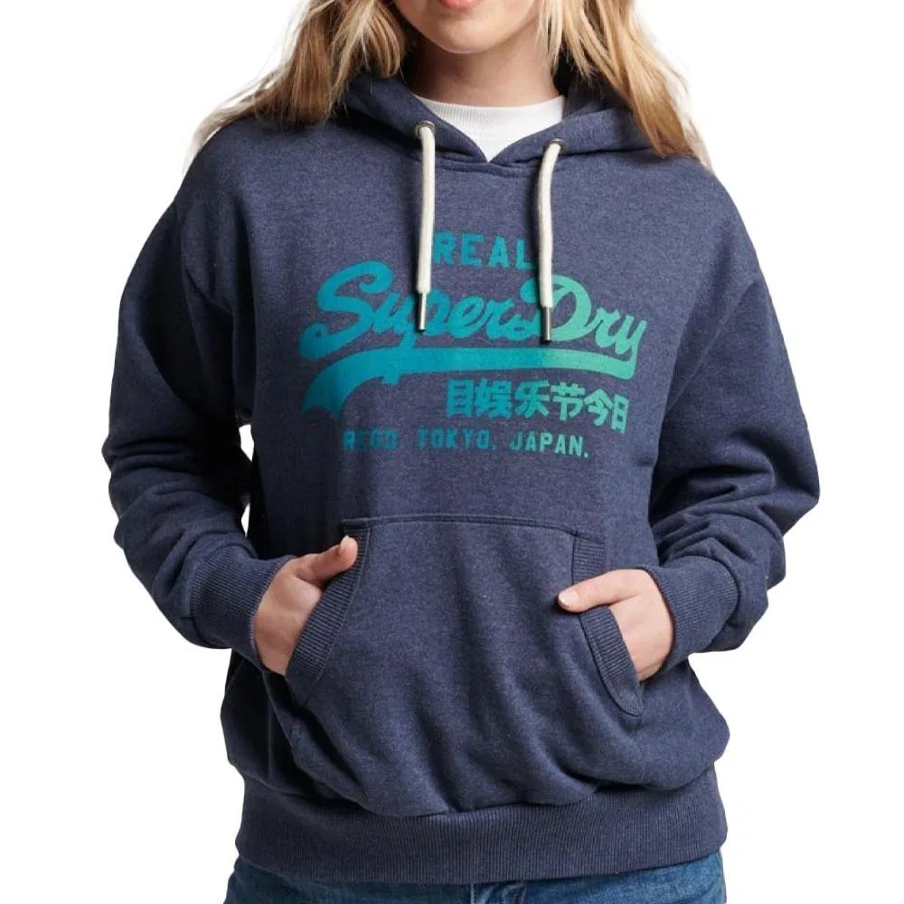 Женское худи с капюшоном Superdry, Цвет BLAU
