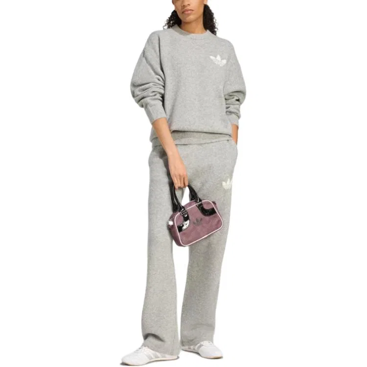 Женский свитер с круглым вырезом Adidas Originals, Medium Heather Gray — фото 3