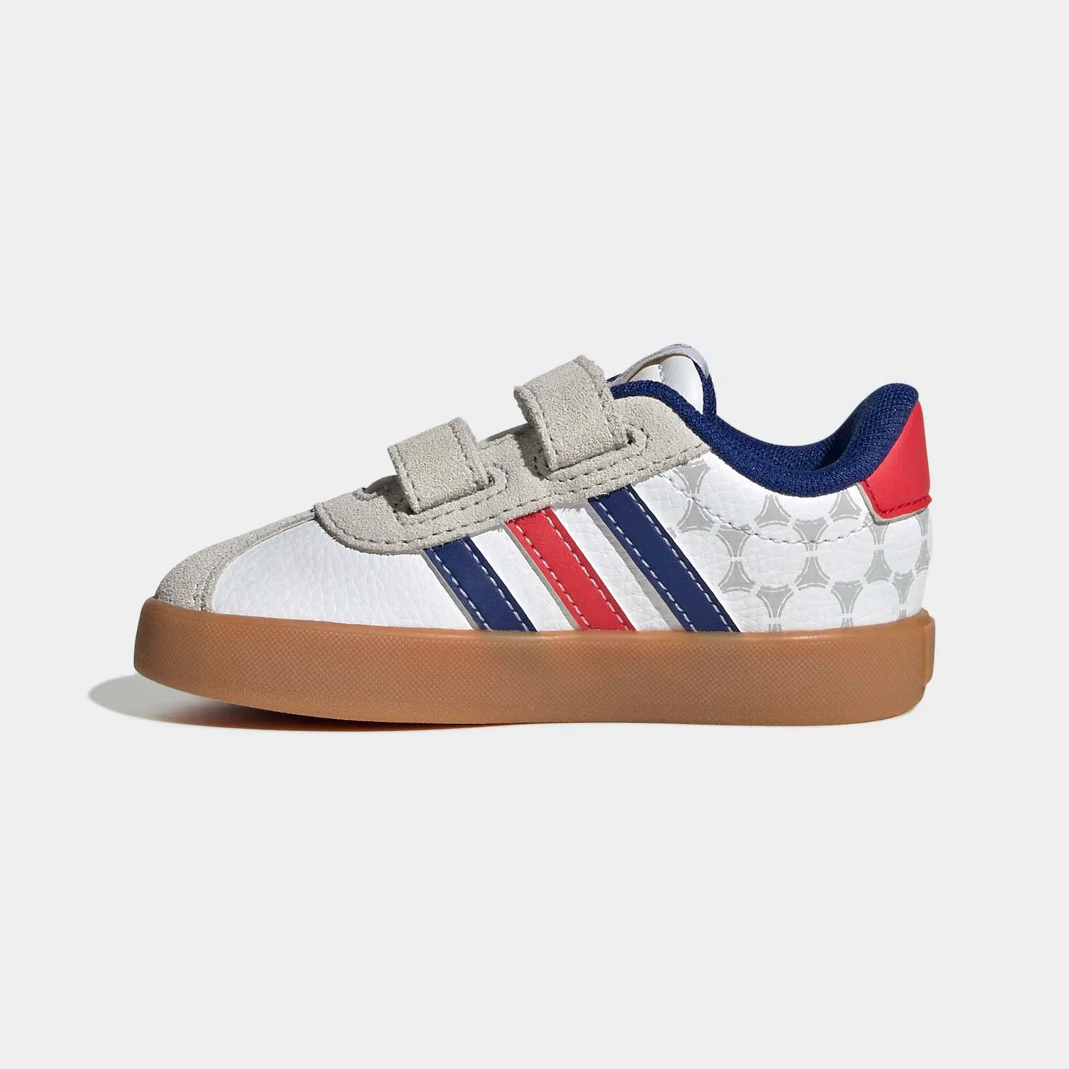 Детские кроссовки с липучками Adidas Sportswear VL Court 3.0, Cloud White/Pure Ruby/Mystery Ink — фото 3