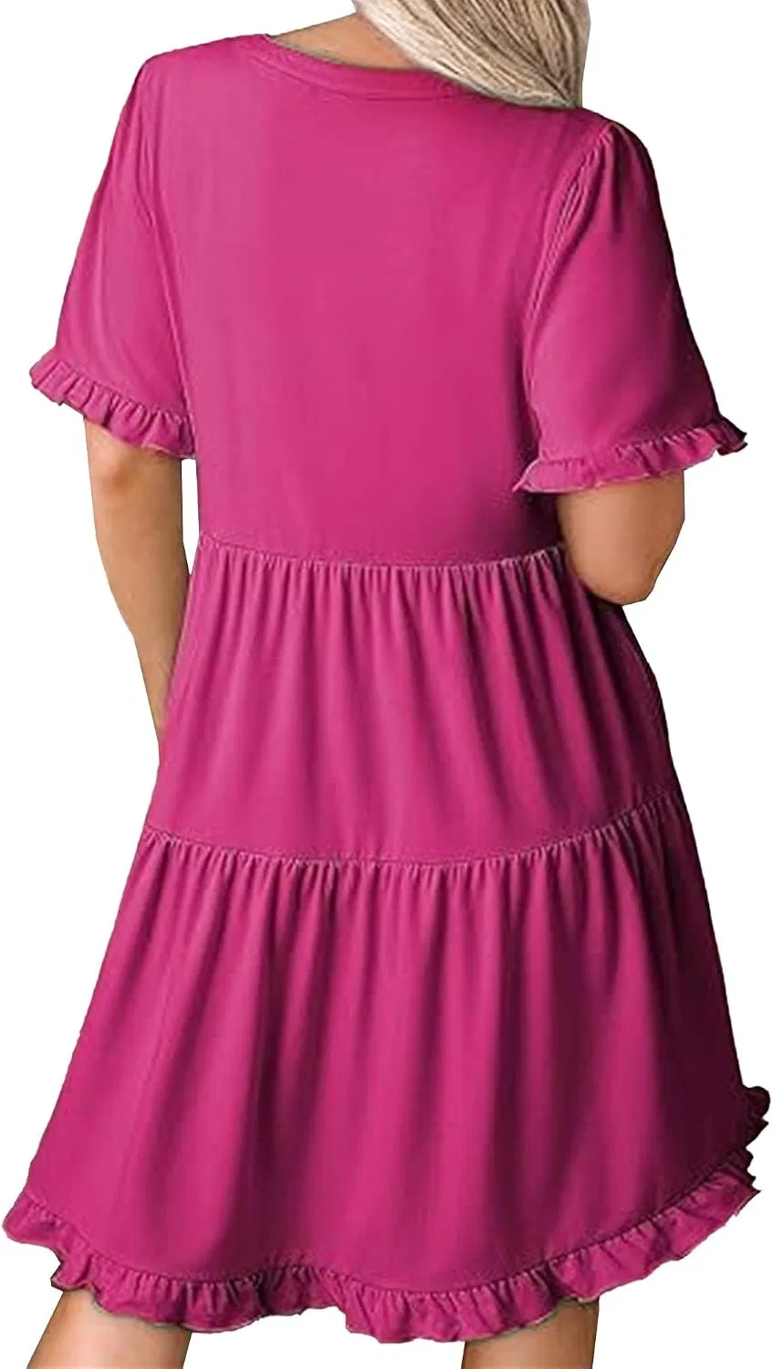 Женское повседневное платье мини A-силуэта, Hot Pink — фото 2