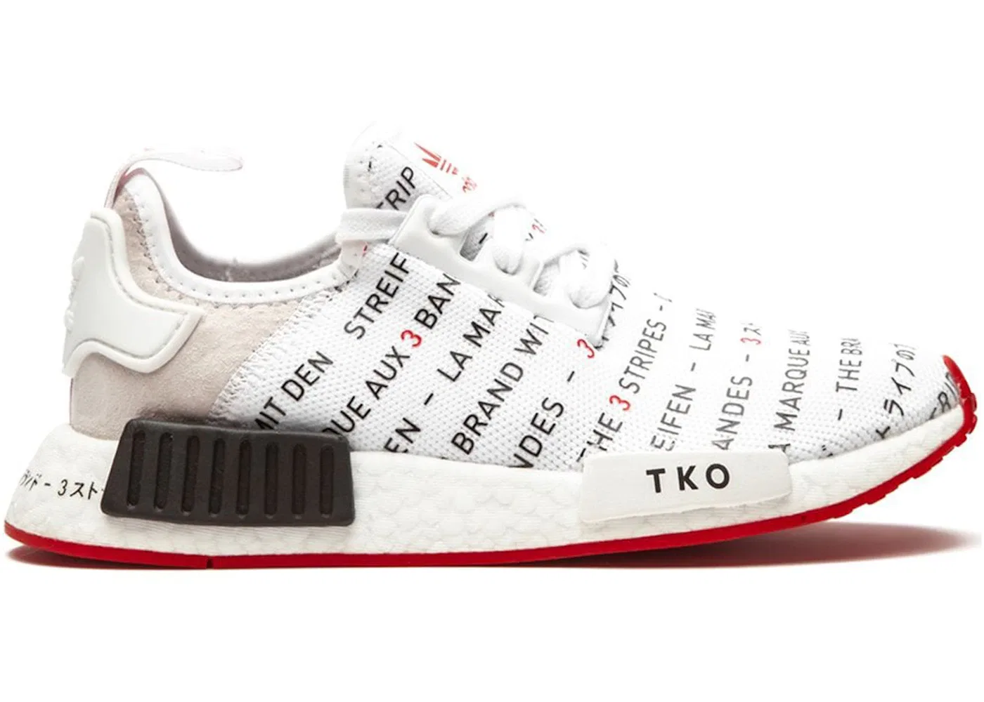 Детские кроссовки Lifestyle с принтом Adidas NMD R1, Core White/Core Black/Red