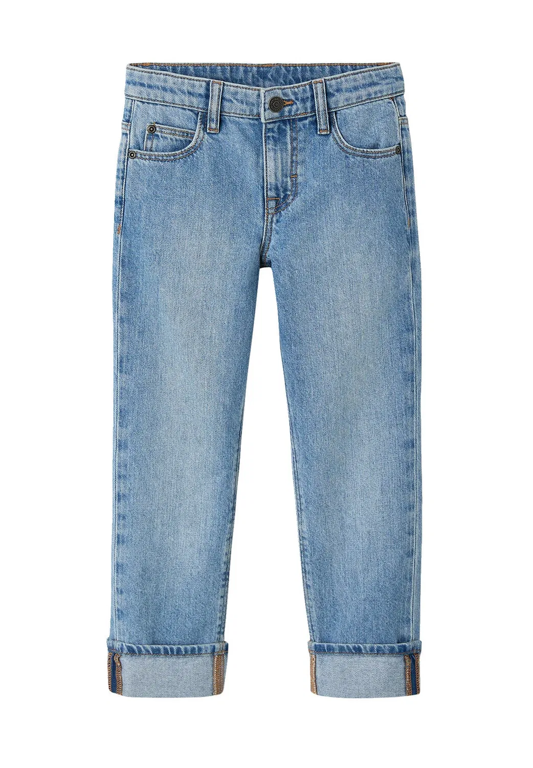 Джинсы Gerade jungen mit beinaufschlag 1018452001 - прямые джинсы Vertbaudet, Blue Stone