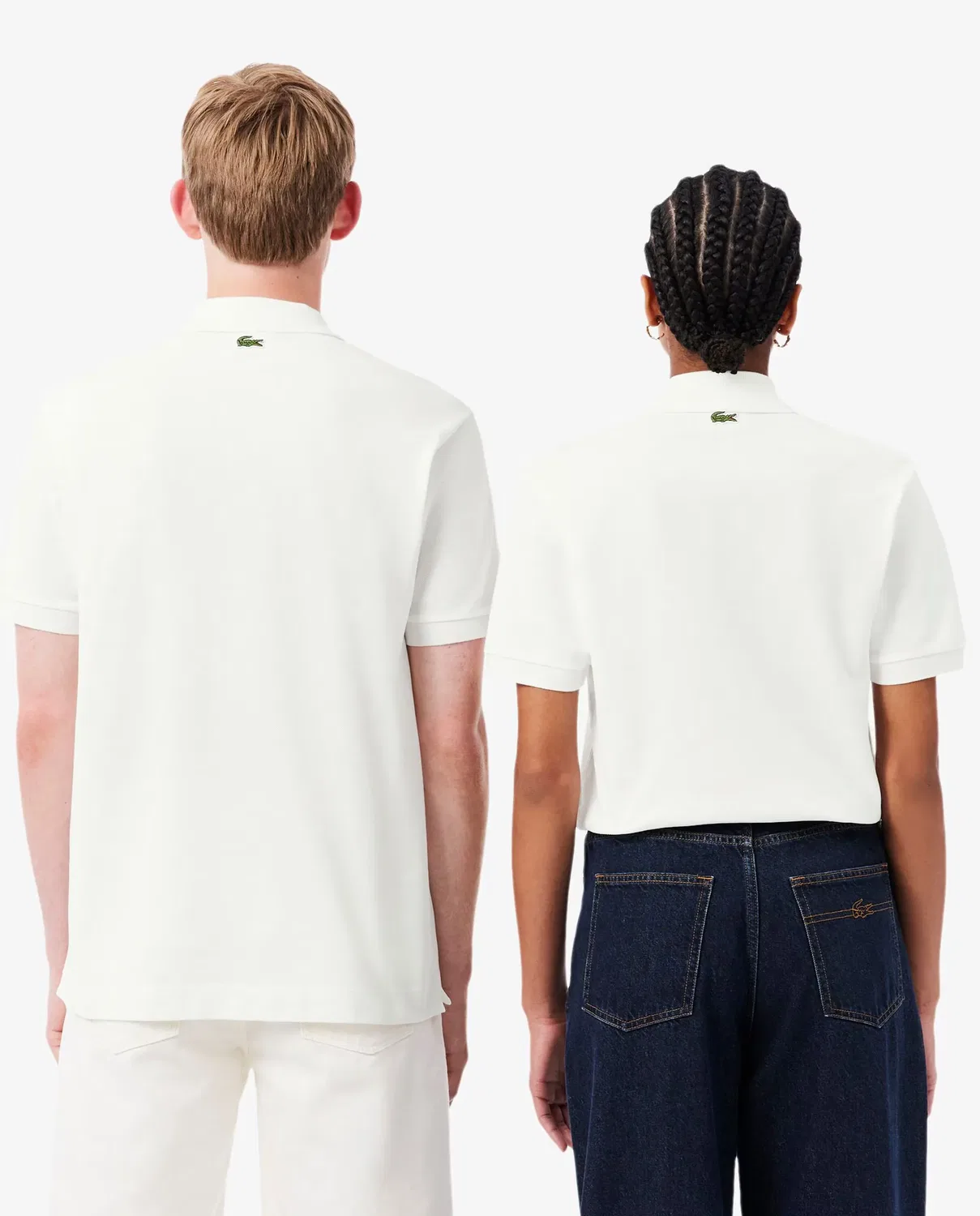 Мужское поло классического кроя с рельефным брендированием Lacoste, Blanco — фото 2