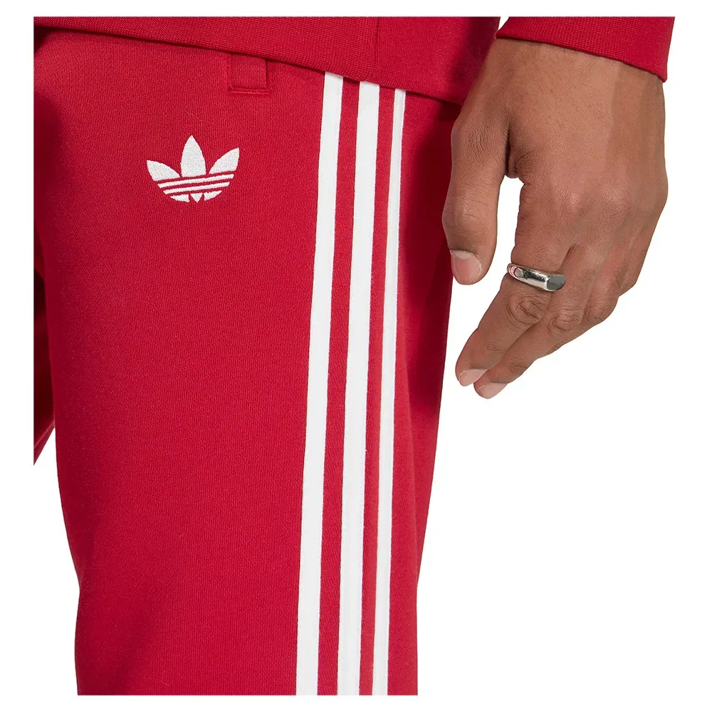 Мужские спортивные брюки с фирменными лампасами Adidas Originals 3 Stripes, Red — фото 4