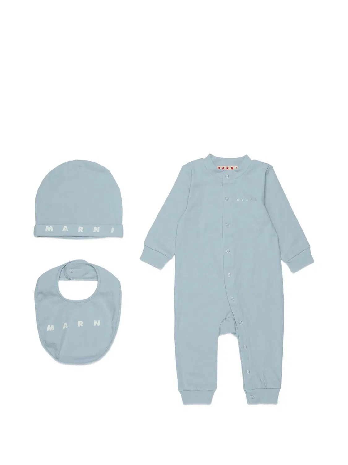 Комплект из трех ромперов с логотипом Marni Kids, синий