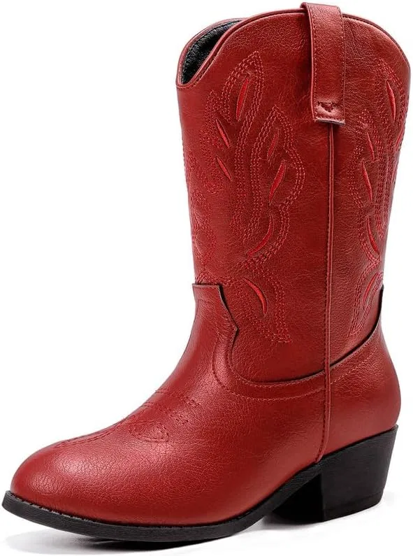 Детские сапоги для девочек с принтом Cowgirl Boots LAURMOSA, Red