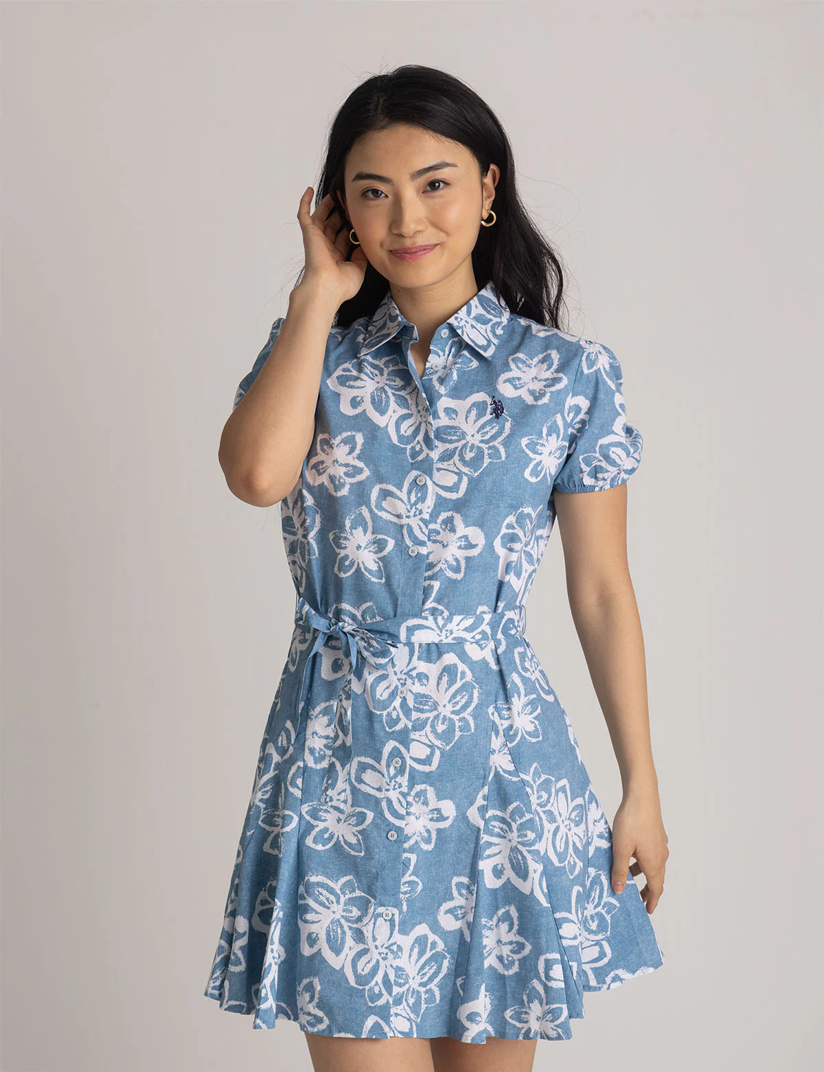 

Платье U.S. Polo Assn Fit And Flare Floral Poplin, голубой