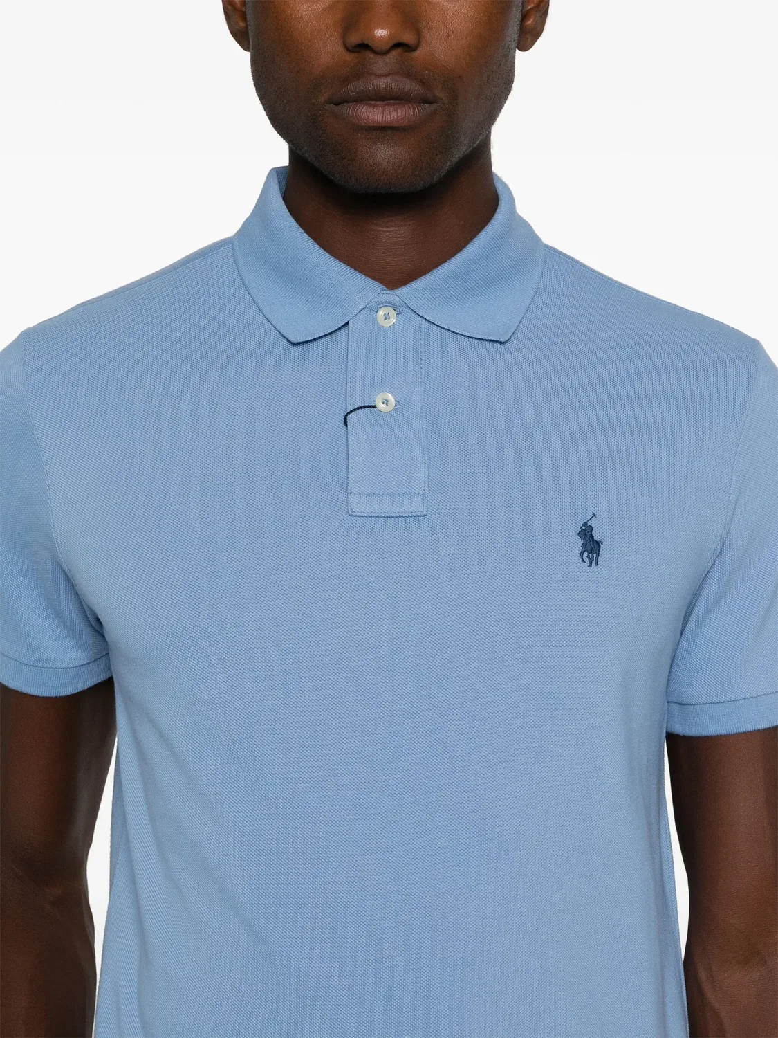 Поло с вышитым логотипом Пони Polo Ralph Lauren, голубой — фото 3