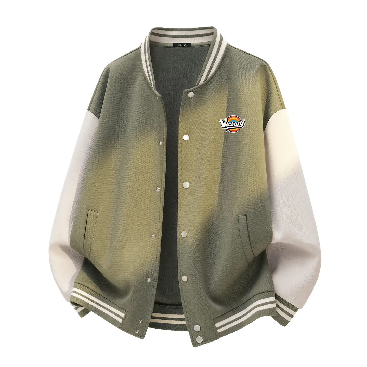 Детская бейсбольная куртка-унисекс с воротником-поло, модель MINISO, Palm Green Mb Fiery Honor Chest Logo, Цвет Palm Green