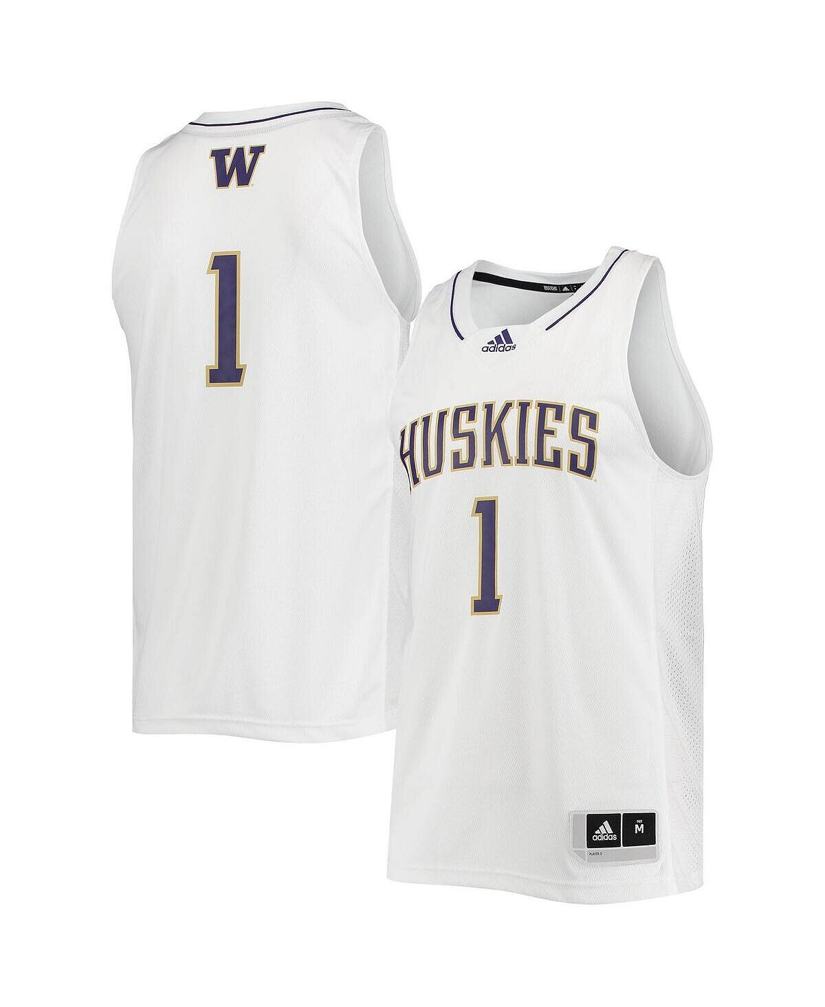 Мужская баскетбольная майка 1 white washington huskies swingman adidas, белый — фото 2