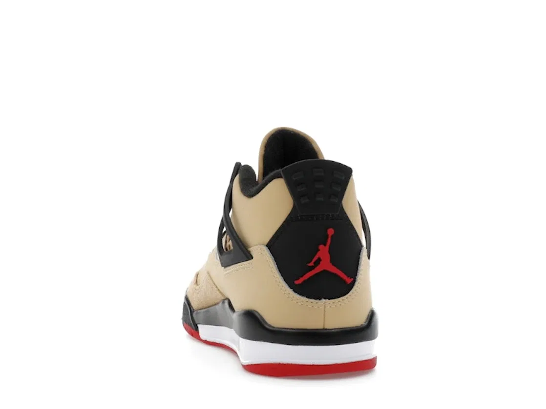 Детские кроссовки с цветовой гаммой Jordan 4 Retro, Fire Red/Sesame/White/Starfish — фото 4