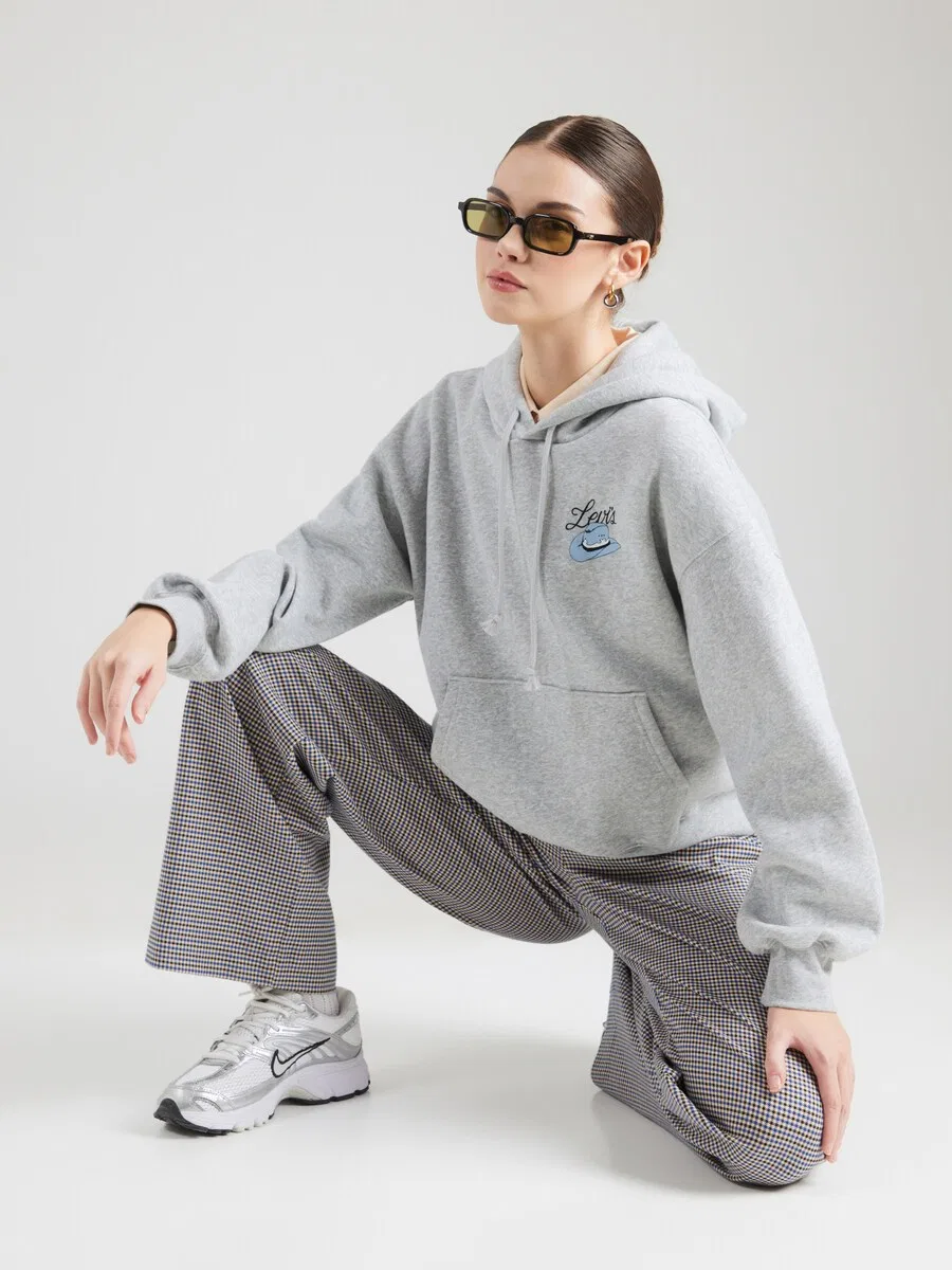 Толстовка LEVI'S 'GR Everyday Hoodie 2.0' светло-серого цвета — фото 4