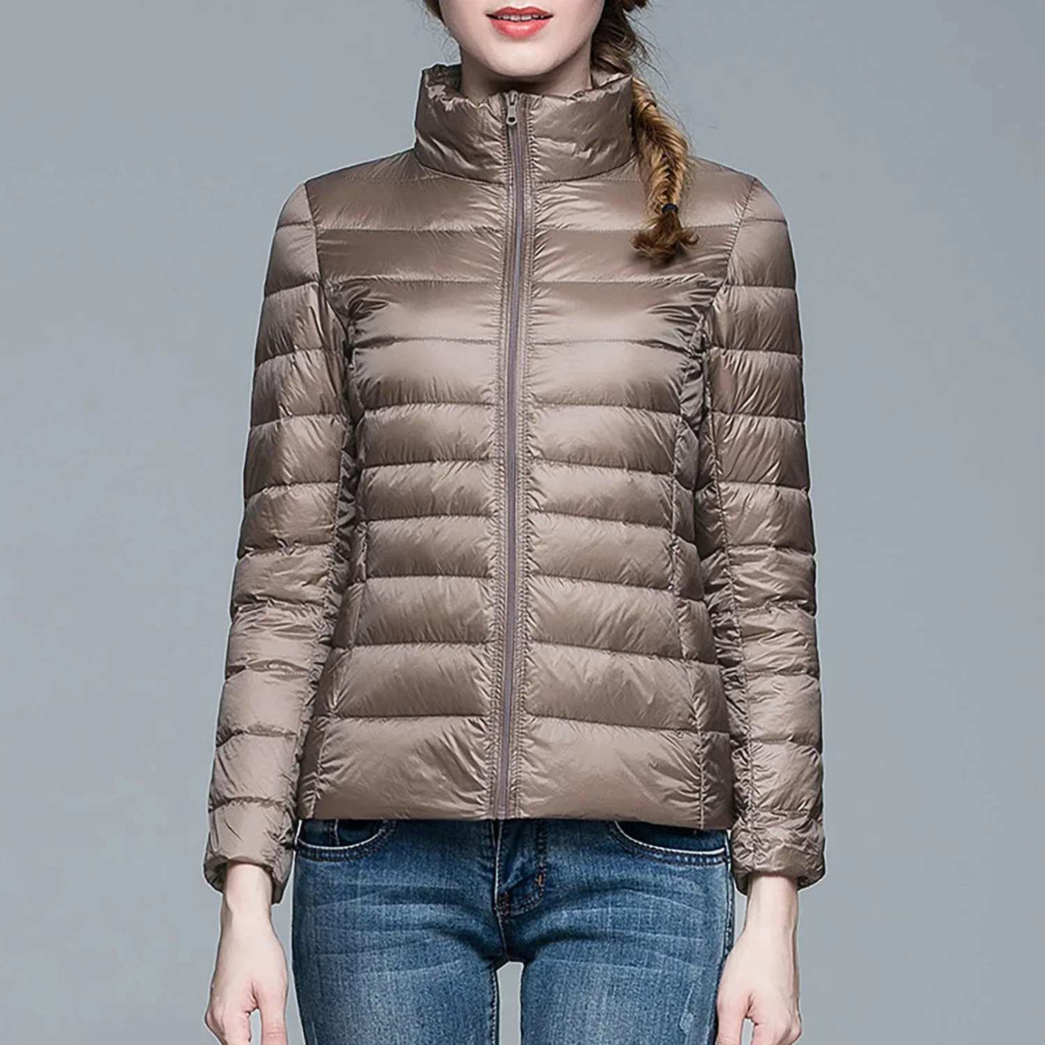 Женская легкая стеганая куртка с капюшоном Transition Jacket, dark khaki — фото 3