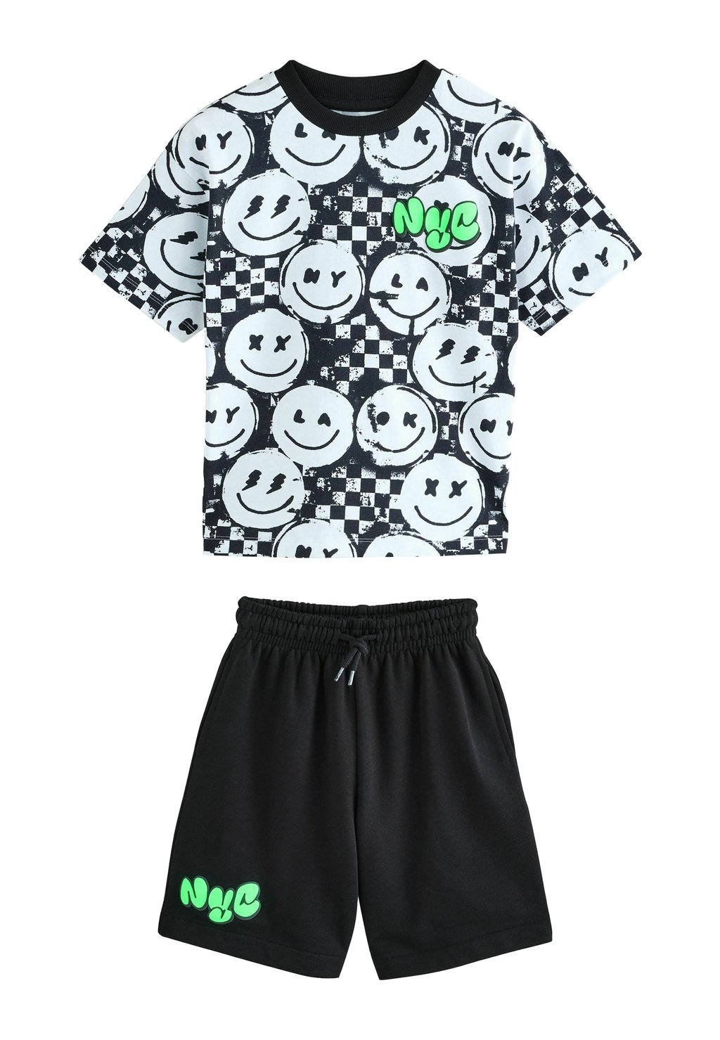 

Футболка с принтом RELAXED FIT-SHORT SLEEVE SET Next, черный