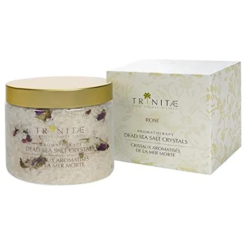 Ароматерапевтическая соль для ванн Dead Sea Salt Crystals Rose, TRINITAE, 450 г