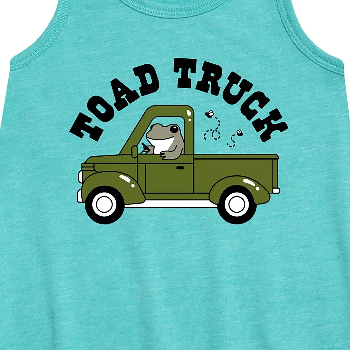 Детское платье-трапеция без рукавов с принтом Toad Truck Instant Message, Turquoise — фото 2