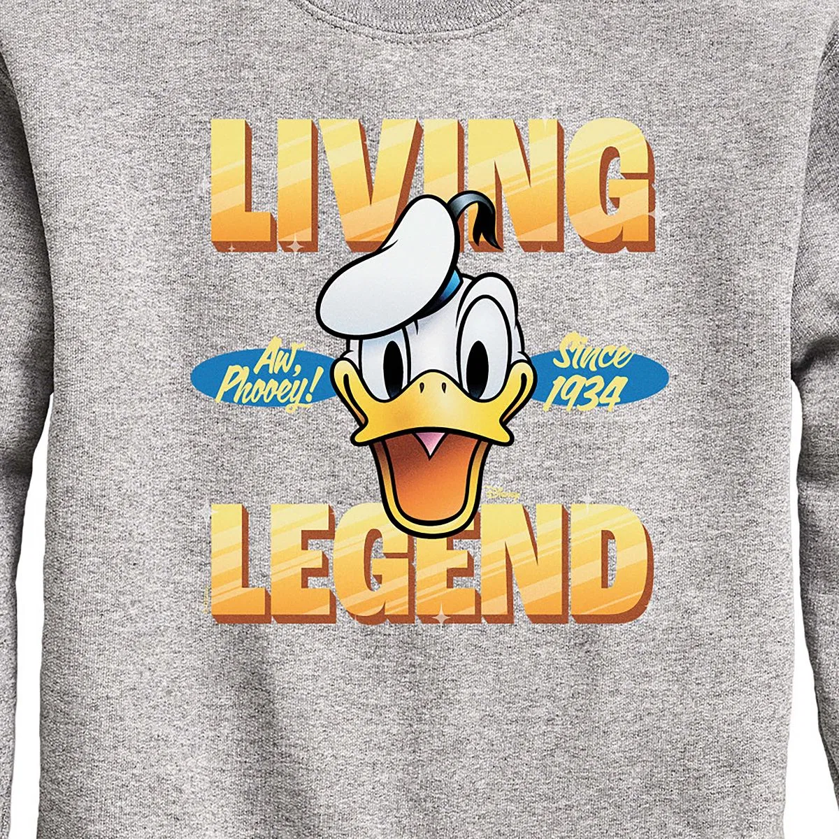 Детское худи с принтом Disney Living Legend 1934, Athletic Heather — фото 2