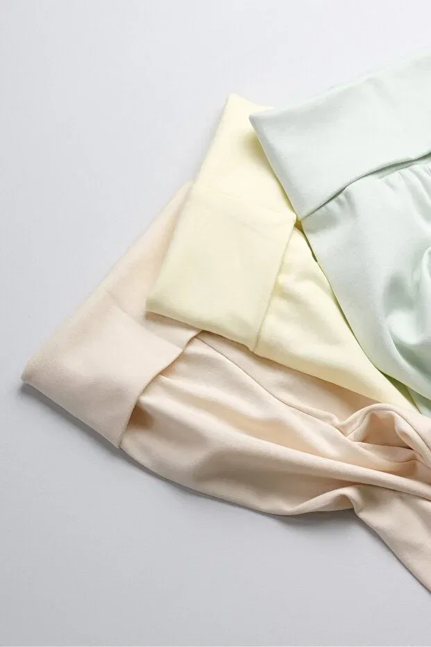 Детский комплект леггинсов с высокой талией Bondberro, Beige / Mint / Yellow — фото 2