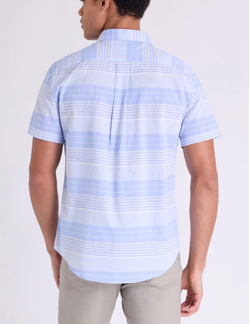 Рубашка U.S. Polo Assn Slub Poplin With Dobby Short Sleeve, голубой — фото 3