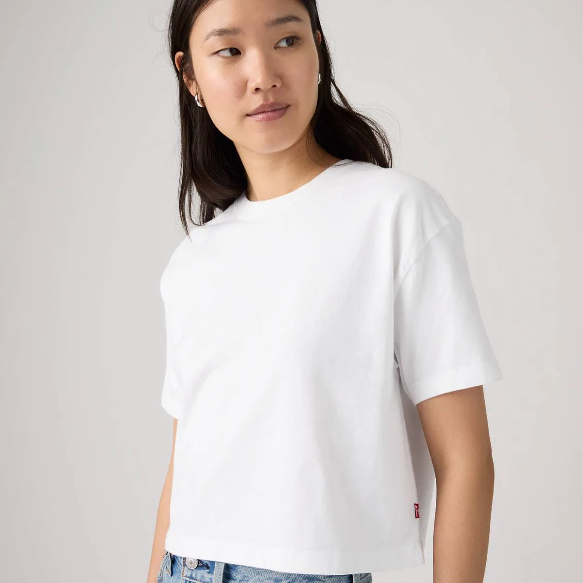 Укороченная футболка на каждый день Levi's, Bright White - White