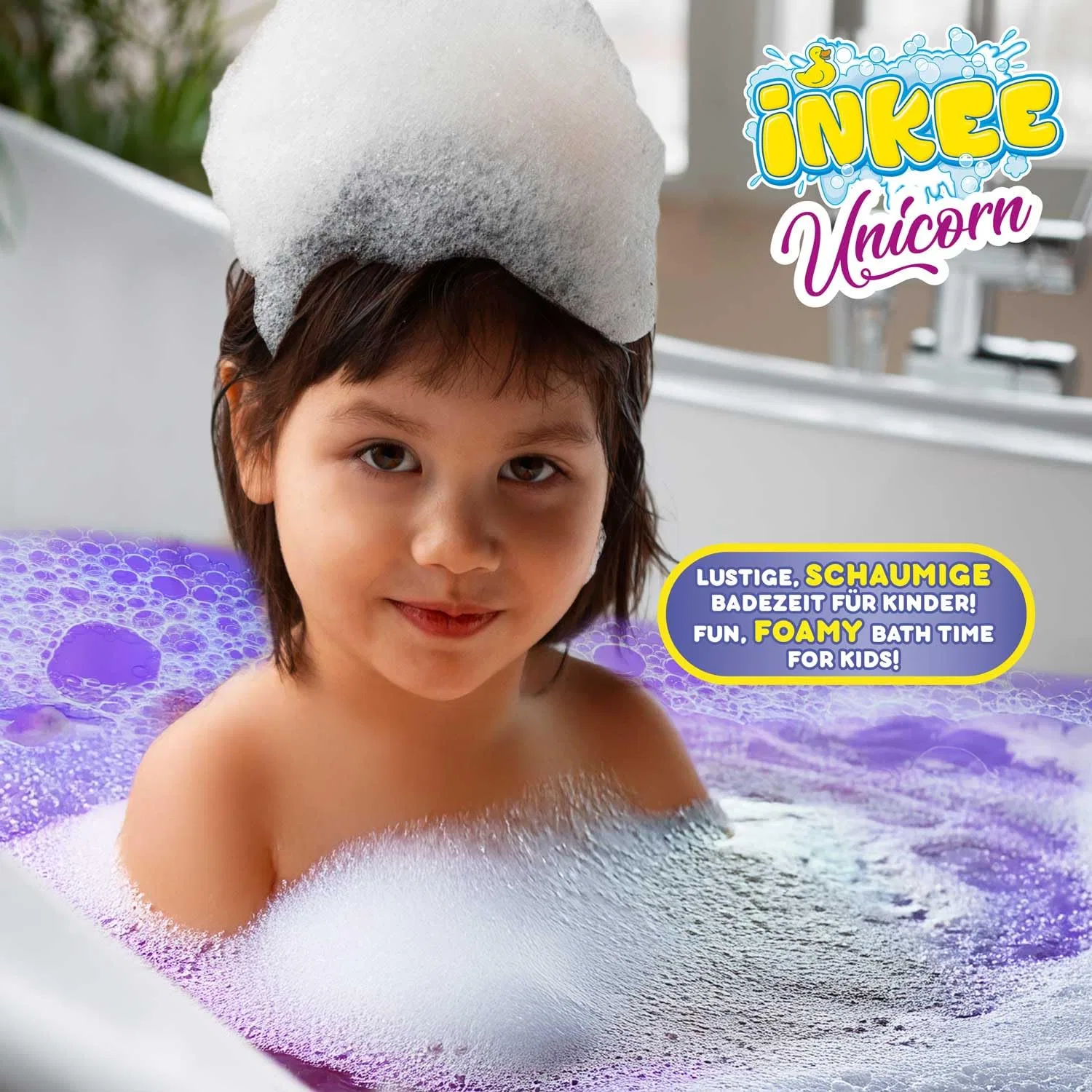 Детская пена для ванны Unicorn, INKEE, 5 наборов по 40 г, Фиолетовый — фото 3