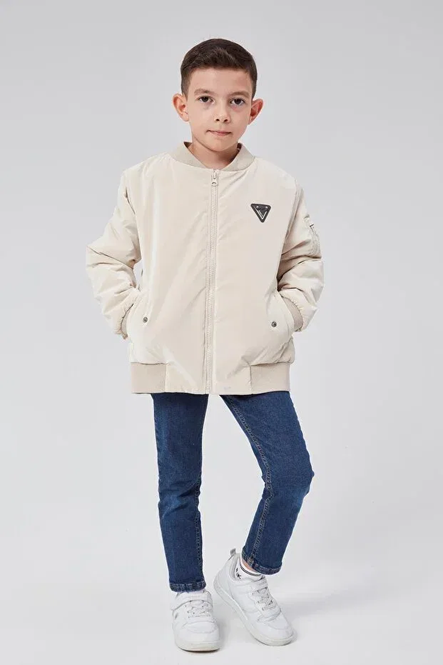Детская куртка-бомбер для девочек хлопковая Basics Benitto Kids, Beige