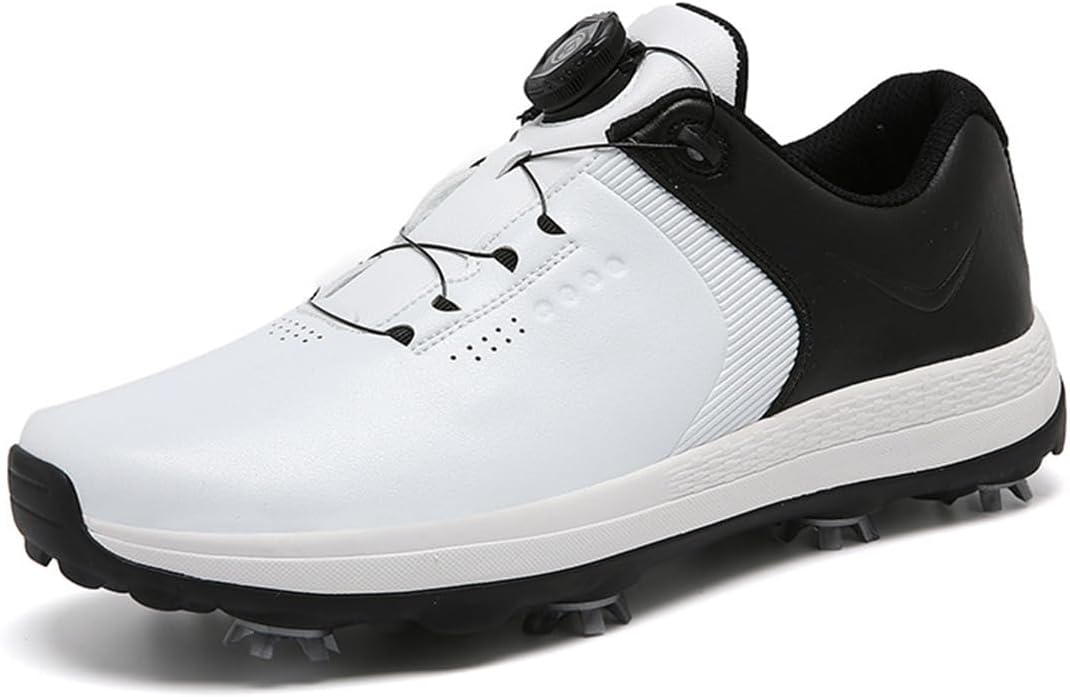 

Мужские гольф обувь низкие с шипами для комфорта, прогулочные кроссовки на шнурках, модные теннисные спортивные кроссовки для тренажерного зала и фитнеса Omcam, черный