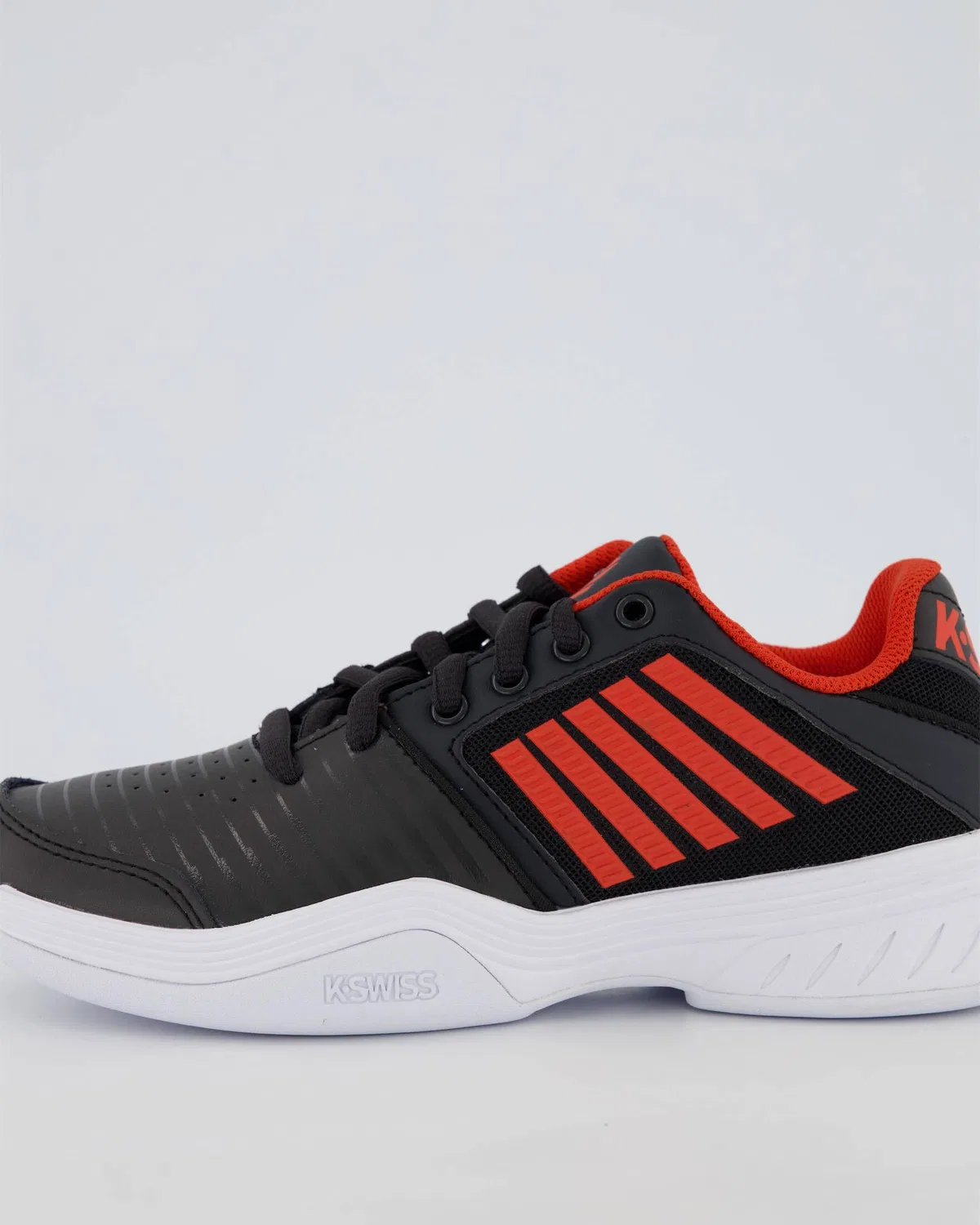 Детские спортивные туфли для мальчиков с липучкой Court Express K-Swiss, Black Orange White — фото 2