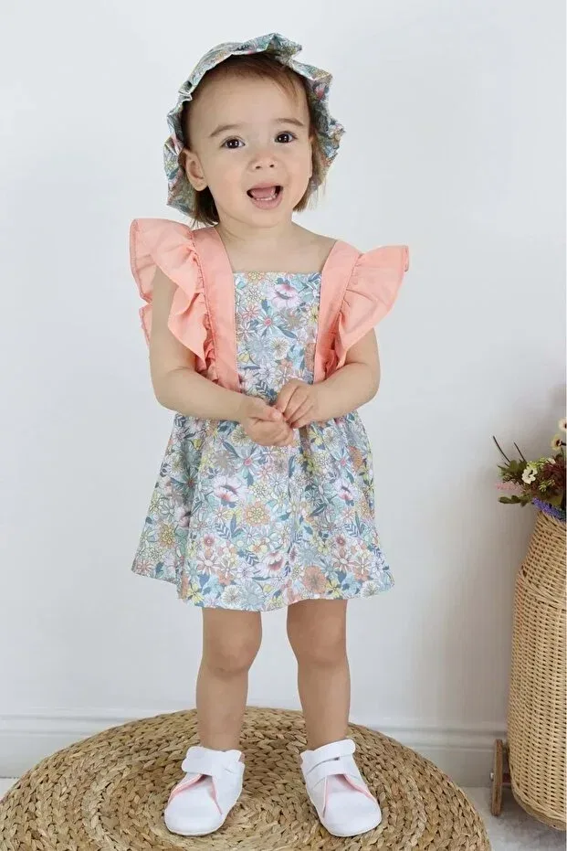 Детское хлопковое платье для девочек Mnk Baby&Kids, Powder