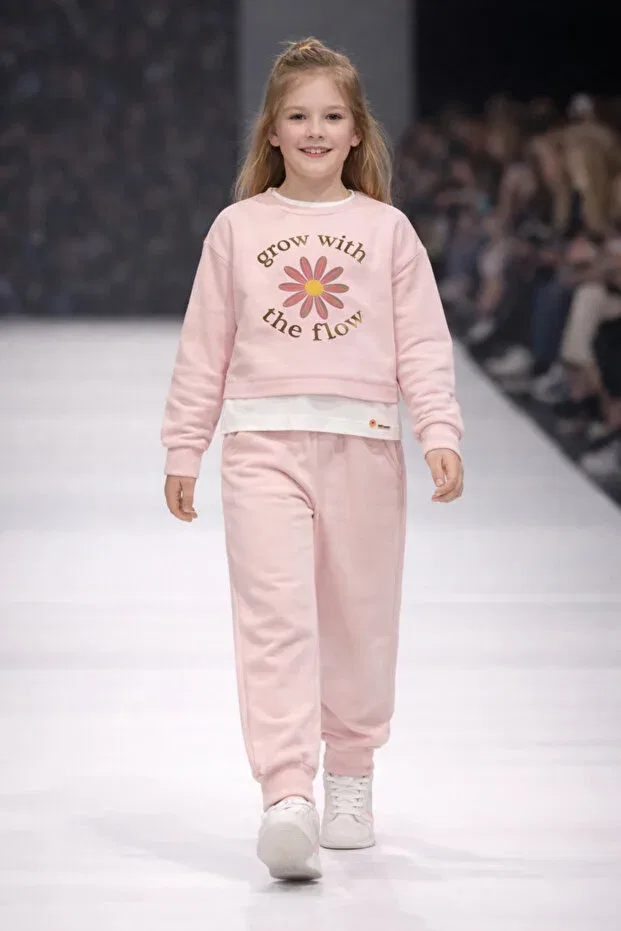 Детский комплект спортивного костюма для девочек с принтом Prenses Peri Kids, Pink