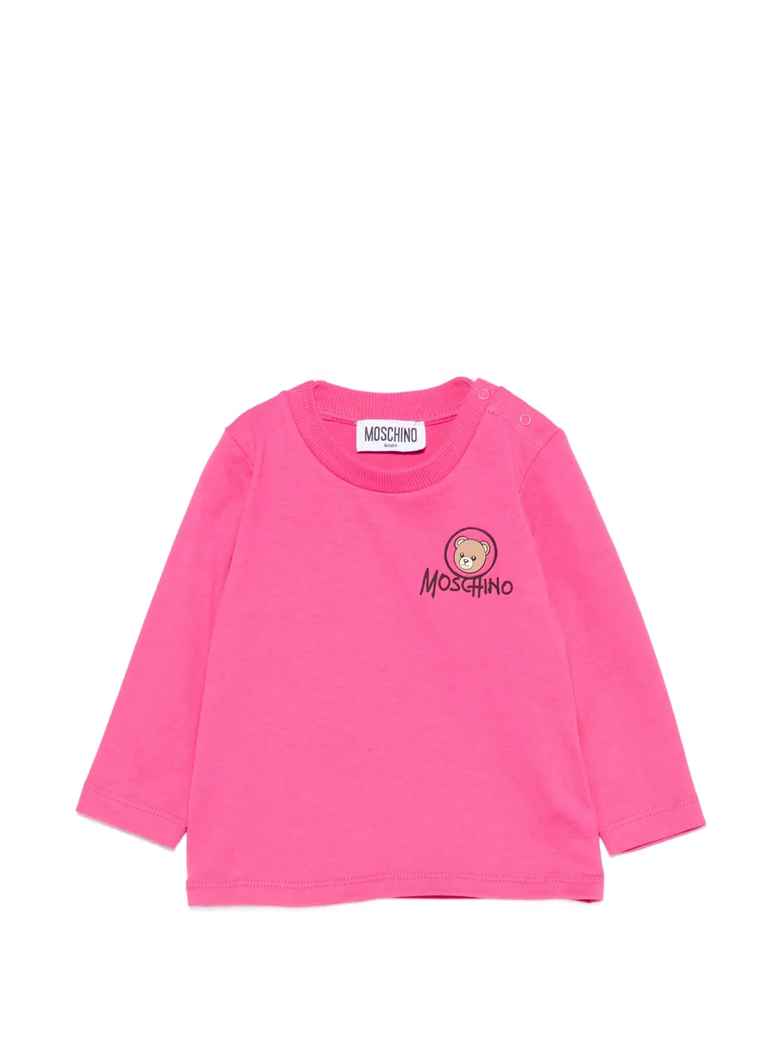 Футболка Teddy Bear с длинными рукавами Moschino Kids, розовый