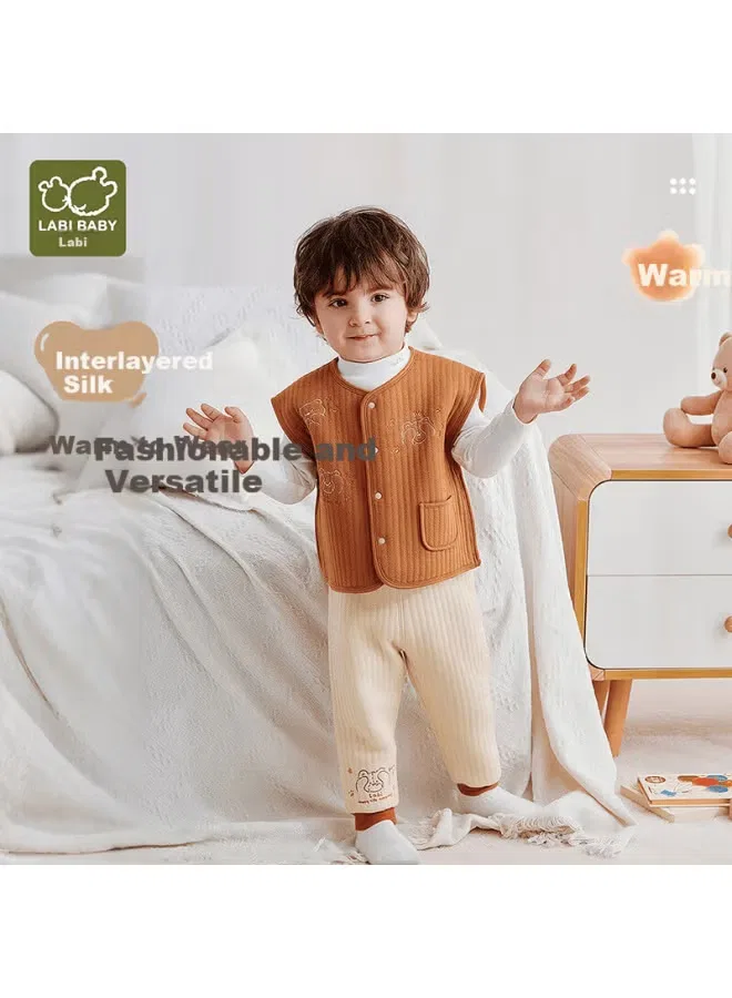 Жилет утепленный стеганый Labi Baby, кофейный