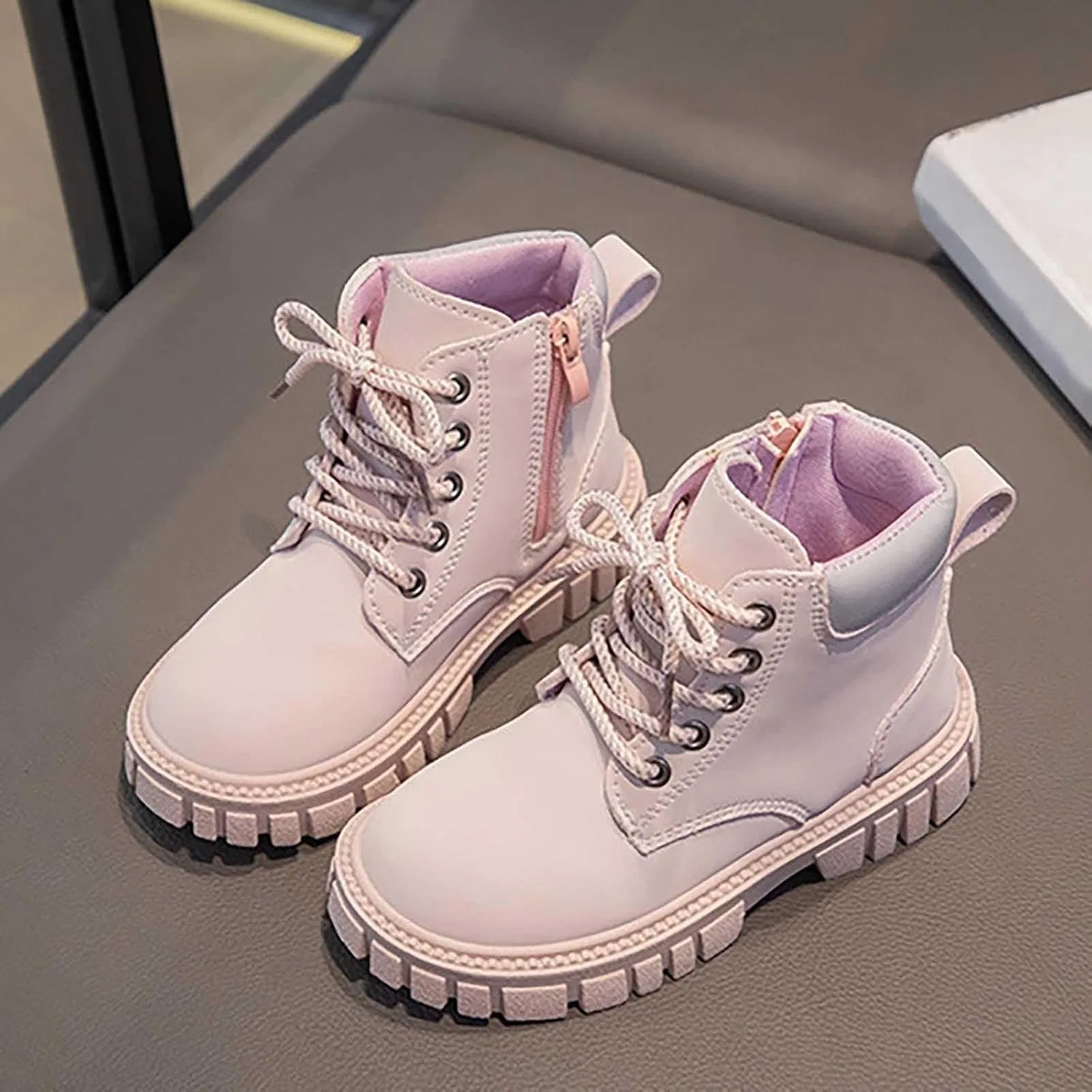 Детские сапоги для девочек с принтом ковбоя на широкой подошве, Pink — фото 4