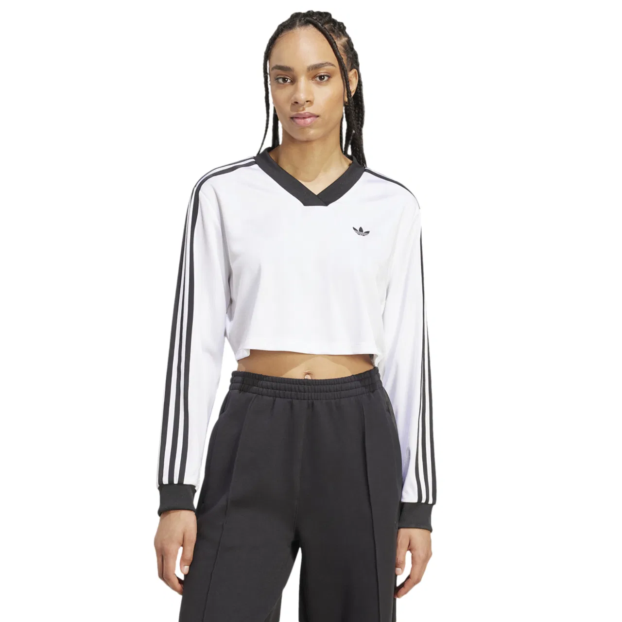 Футболка с длинным рукавом женская Jacquard Adidas, белый/черный