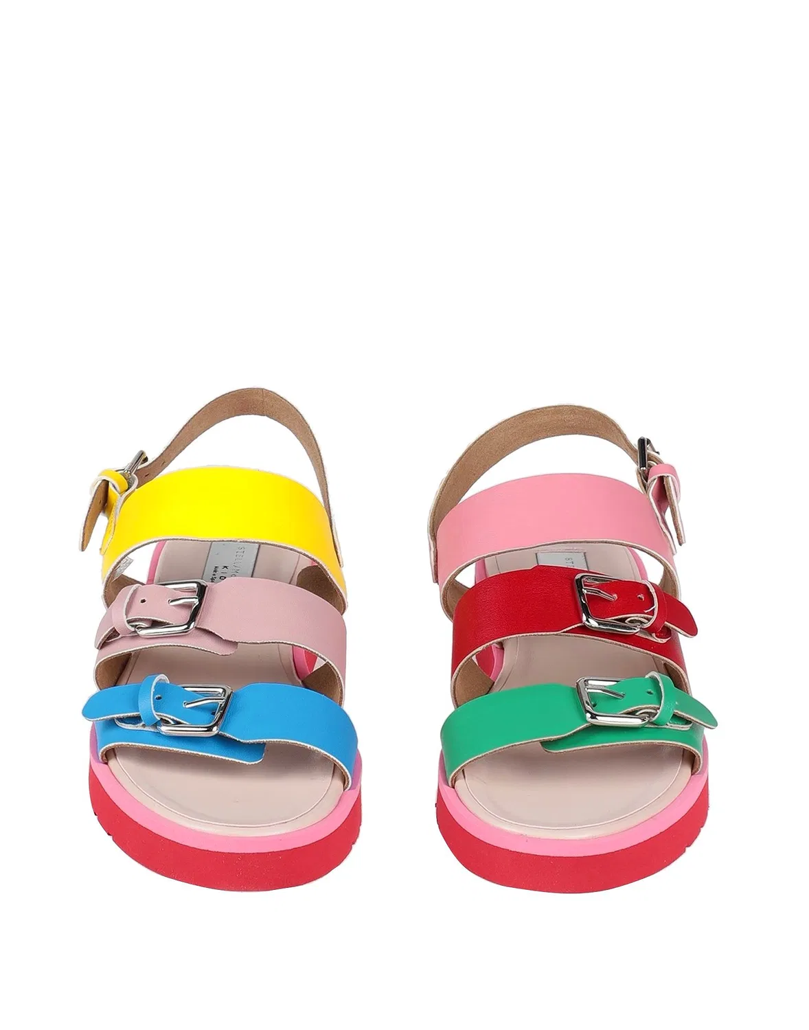 Детские сандалии для девочек из текстиля Stella Mccartney Kids, розовый — фото 4