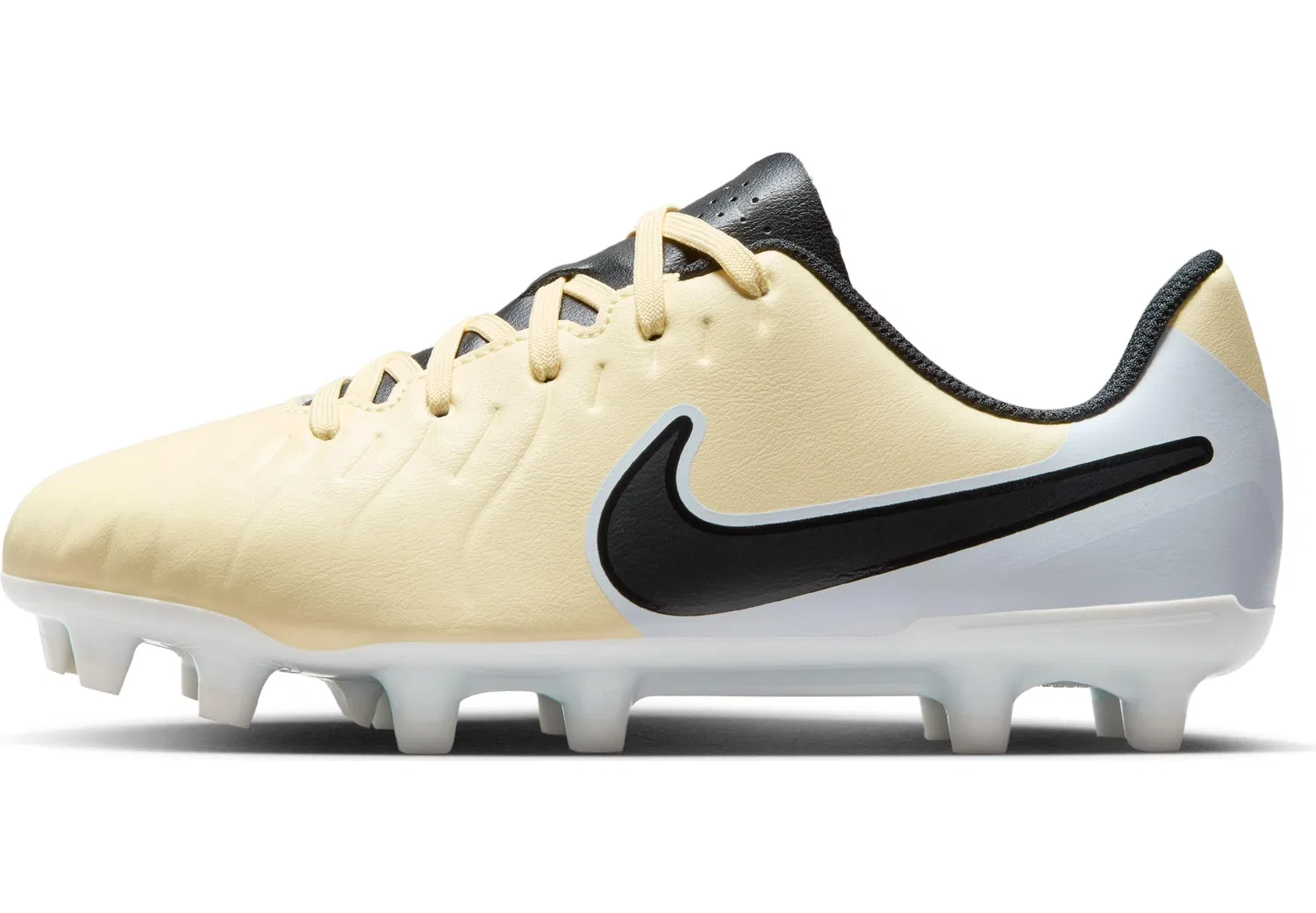 Детские бутсы футбольные для мальчиков Jr Legend 10 Club Fg/Mg NIKE, Lemonade Black Mtlc Gold Coin