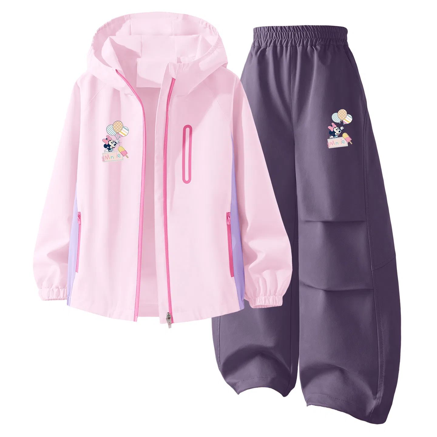 Детский спортивный комплект с капюшоном Silicone Di Balloons K Disney, Silicone Di Balloons K_Left Light Baby Pink+Silicone Di Balloons K Van Gogh Purple