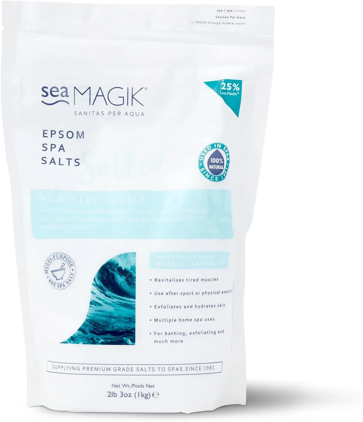 Соль для ванн Epsom Spa Salts, Sea Magik, набор 6 шт, 1000 г