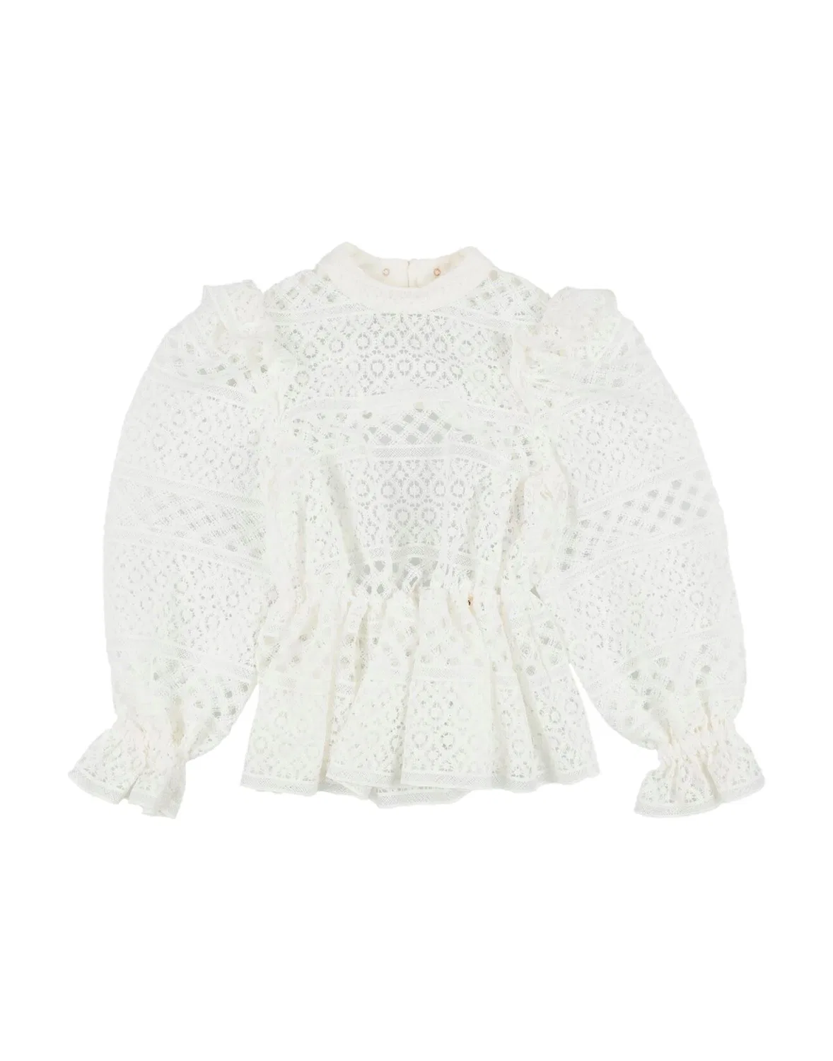 Кружевная блуза с длинным рукавом Elisabetta Franchi, белый