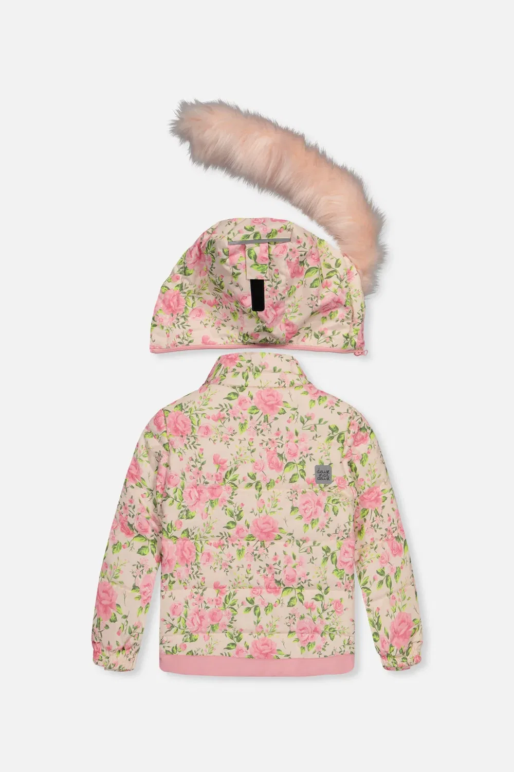 Детский зимний комплект из двух предметов с утеплителем Pink Mini Flower Print Deux par Deux, Pink Mini Flower Print — фото 3