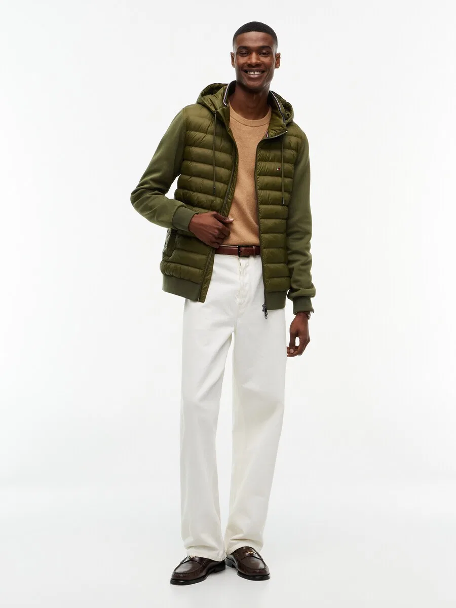 Худи на молнии TOMMY HILFIGER, оливковый цвет — фото 4
