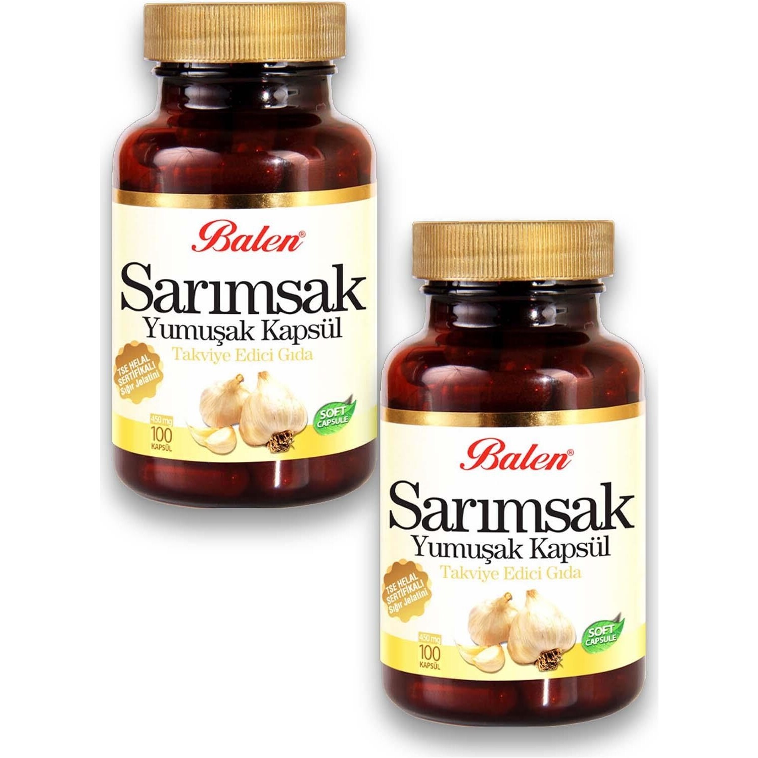 

Добавка Balen Garlic 450 мг, 2 упаковки по 100 капсул