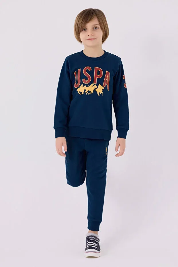Детский для мальчиков спортивный костюм с принтом U.S. Polo Assn., Navy Blue — фото 3