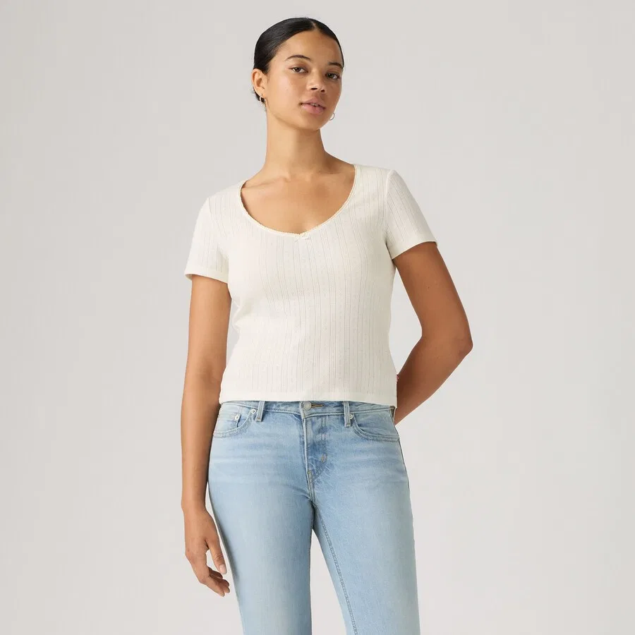 Футболка LEVI'S SWEETIE кремового цвета — фото 2