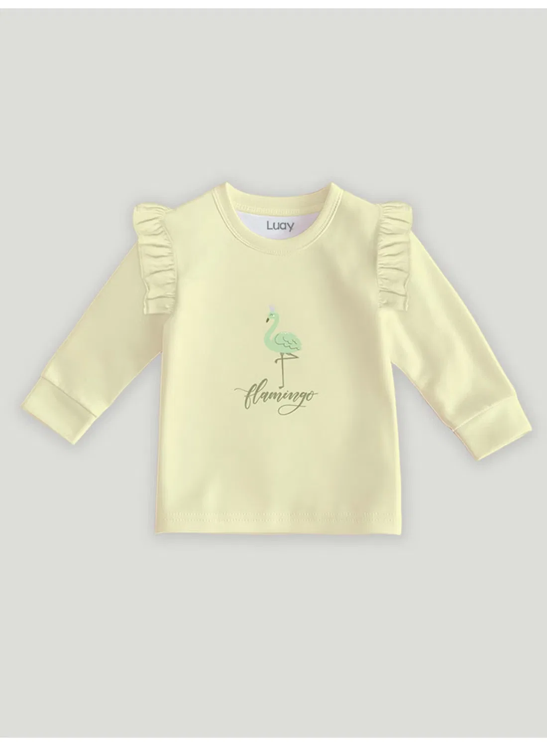 Комплект с принтом фламинго, модель Co-ord Set, Luay, желтый — фото 3