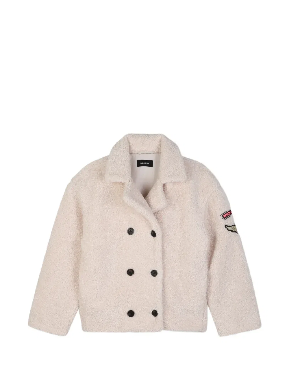 Двубортная дубленка Zadig & Voltaire Kids, бежевый